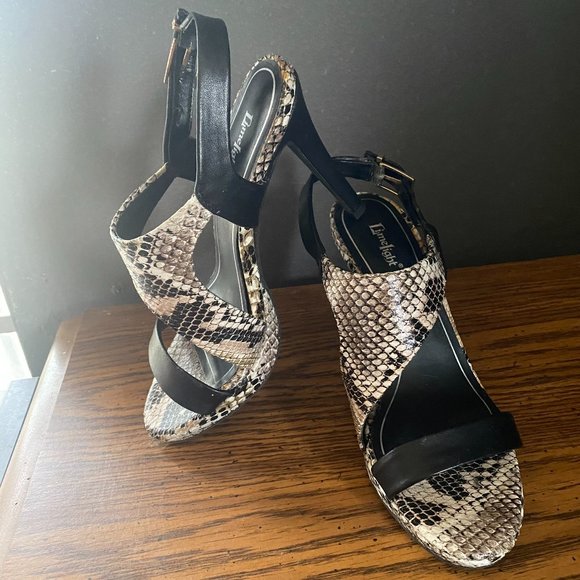 Limelight Women Snakeskin Heel Sandals sz 8 - Picture 1 of 10